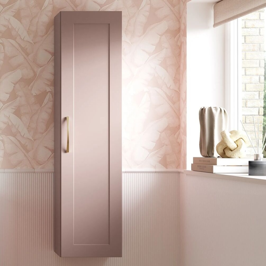 Apex Frame Matt Peony 350mm Wall Hung Tall Unit Lifestyle 2